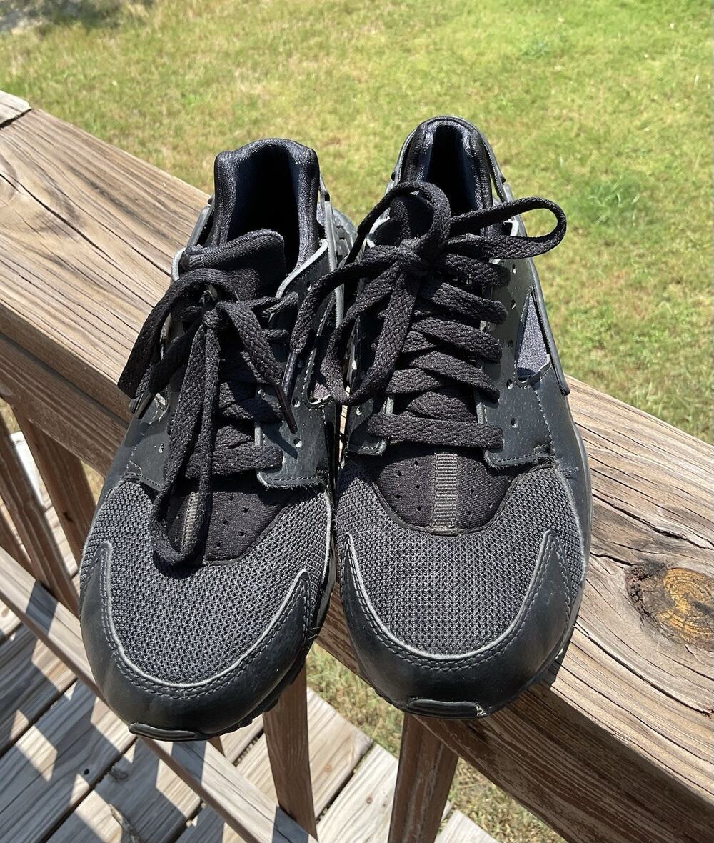 Nike Boys Huarache Run Black Lace-Up Low Top Running Shoes Size 6.5Y